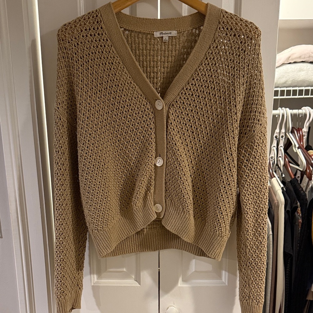 Madewell Tan Knit Cardigan